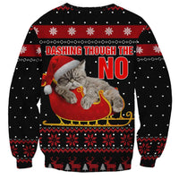 Cat Dashing Through The No Christmas Sweatshirt Xmas Holiday Patterns - Wonder Print Shop