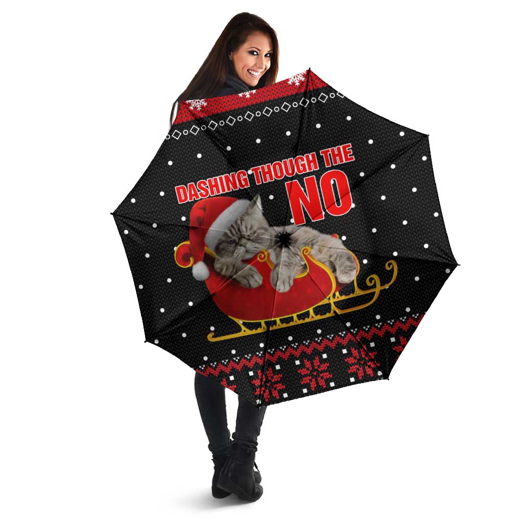 Cat Dashing Through The No Christmas Umbrella Xmas Holiday Patterns - Wonder Print Shop