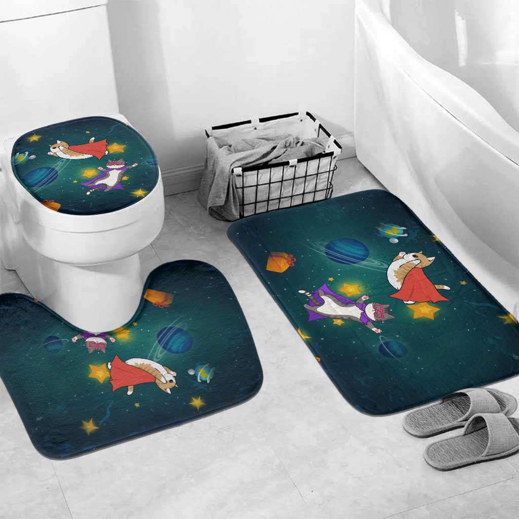Cat Galaxy Christmas Bathroom Set Xmas Holiday Patterns - Wonder Print Shop