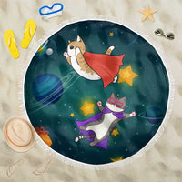 Cat Galaxy Christmas Beach Blanket Xmas Holiday Patterns - Wonder Print Shop