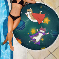 Cat Galaxy Christmas Beach Blanket Xmas Holiday Patterns - Wonder Print Shop