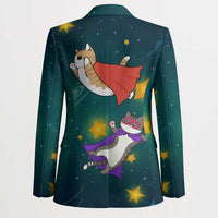 Cat Galaxy Christmas Blazer Xmas Holiday Patterns - Wonder Print Shop