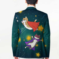 Cat Galaxy Christmas Blazer Xmas Holiday Patterns - Wonder Print Shop