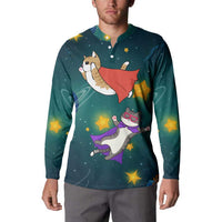 Cat Galaxy Christmas Button Sweatshirt Xmas Holiday Patterns - Wonder Print Shop