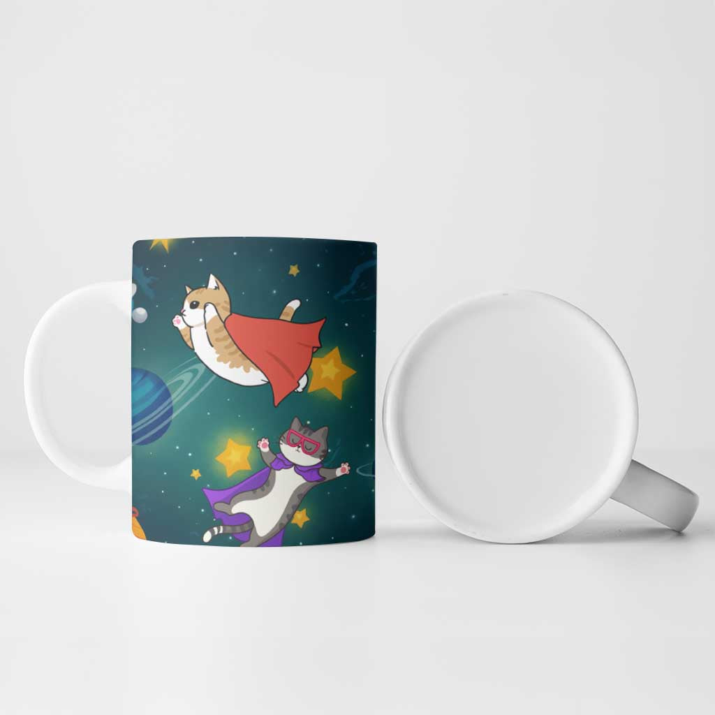 Cat Galaxy Christmas Ceramic Mug Xmas Holiday Patterns - Wonder Print Shop