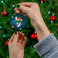 Cat Galaxy Christmas Ceramic Ornament Xmas Holiday Patterns - Wonder Print Shop