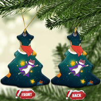 Cat Galaxy Christmas Ceramic Ornament Xmas Holiday Patterns - Wonder Print Shop