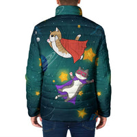 Cat Galaxy Christmas Padded Jacket Xmas Holiday Patterns - Wonder Print Shop