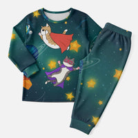Cat Galaxy Christmas Pajama Set Xmas Holiday Patterns - Wonder Print Shop