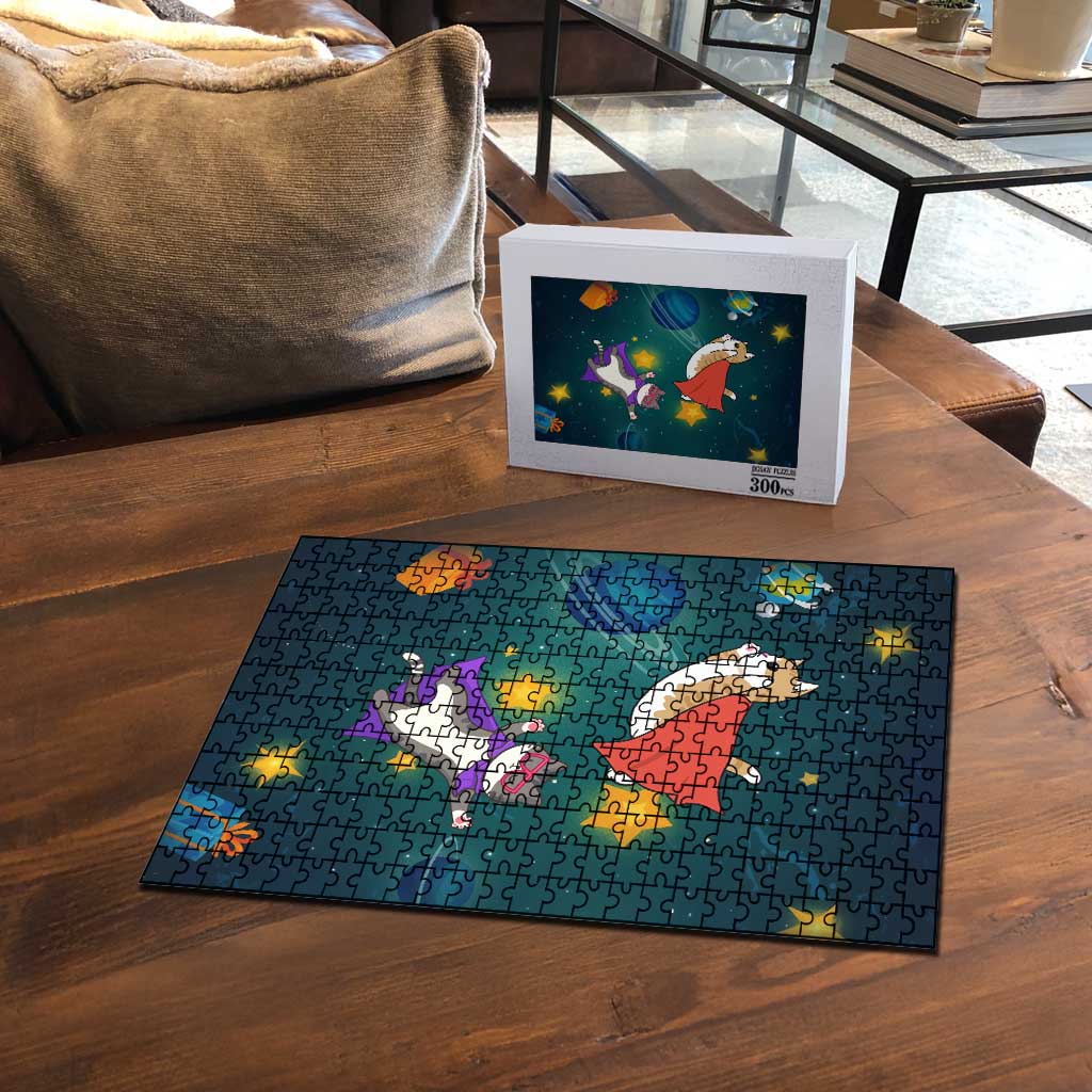 Cat Galaxy Christmas Puzzle Xmas Holiday Patterns - Wonder Print Shop