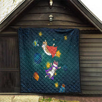Cat Galaxy Christmas Quilt Xmas Holiday Patterns - Wonder Print Shop