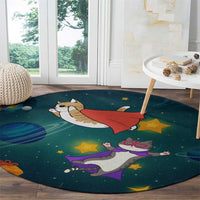 Cat Galaxy Christmas Round Carpet Xmas Holiday Patterns - Wonder Print Shop