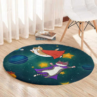 Cat Galaxy Christmas Round Carpet Xmas Holiday Patterns - Wonder Print Shop