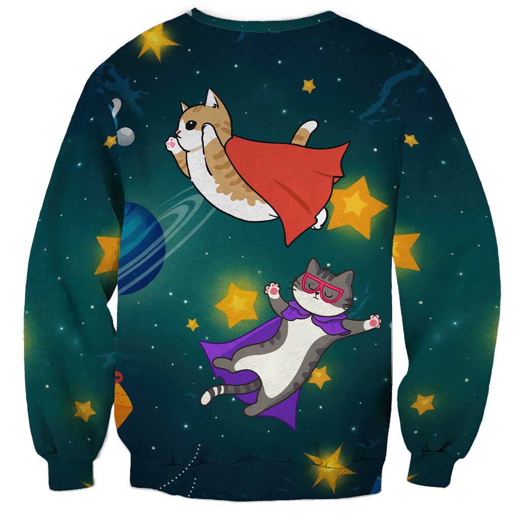 Cat Galaxy Christmas Sweatshirt Xmas Holiday Patterns - Wonder Print Shop