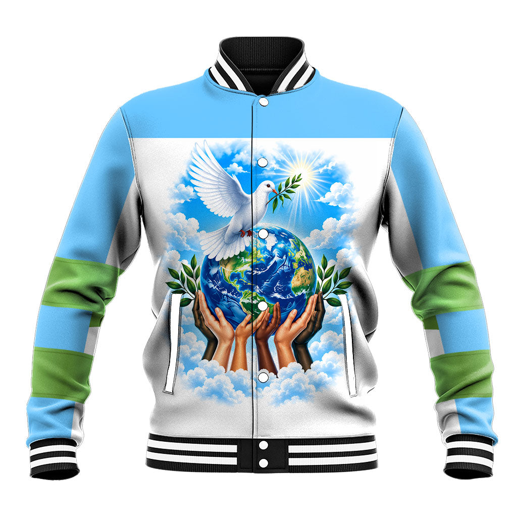 Human Rights Day Baseball Jacket Peace Dove Raised Fist - Dignity And Justice