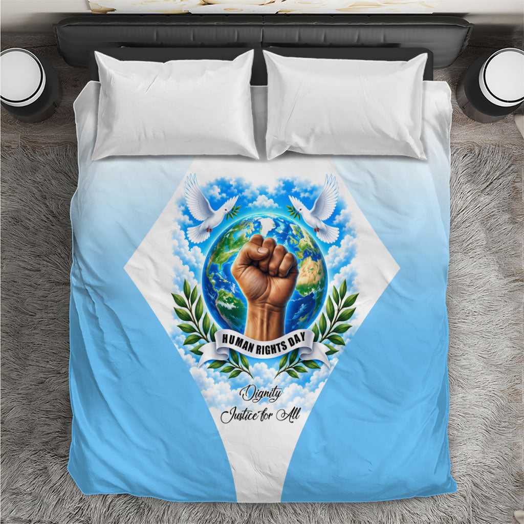 Human Rights Day Bedding Set Peace Dove Raised Fist - Dignity And Justice