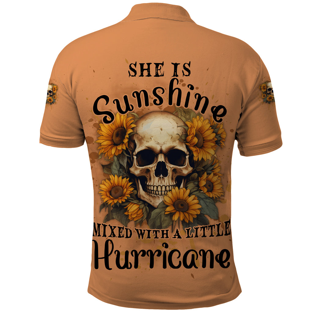 She Is Sunshine Sunflower Skull Polo Shirt - Wonder Print Shop