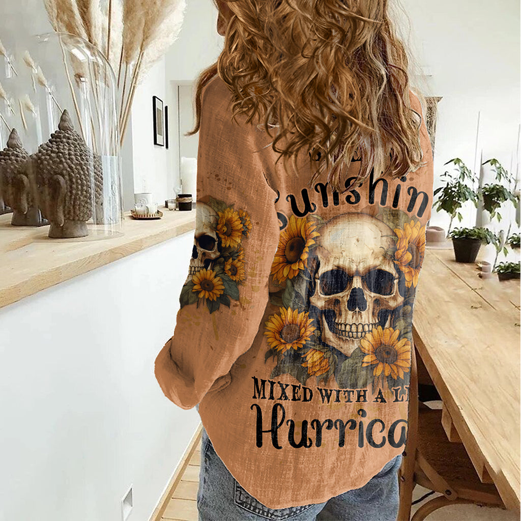 she-is-sunshine-sunflower-skull-women-casual-shirt