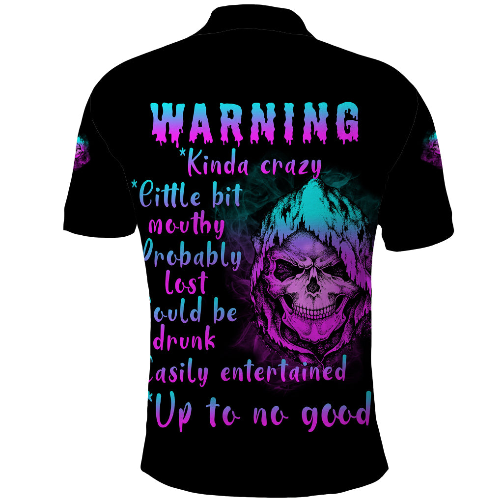 Warning Kinda Crazy Skull Polo Shirt - Wonder Print Shop