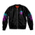 Warning Kinda Crazy Skull Sleeve Zip Bomber Jacket - Wonder Print Shop