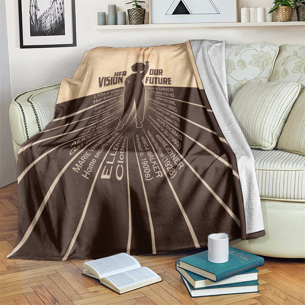 Her Vision Our Future Blanket African Influential Black Women Inventors and Pioneers - Wonder Print Shop