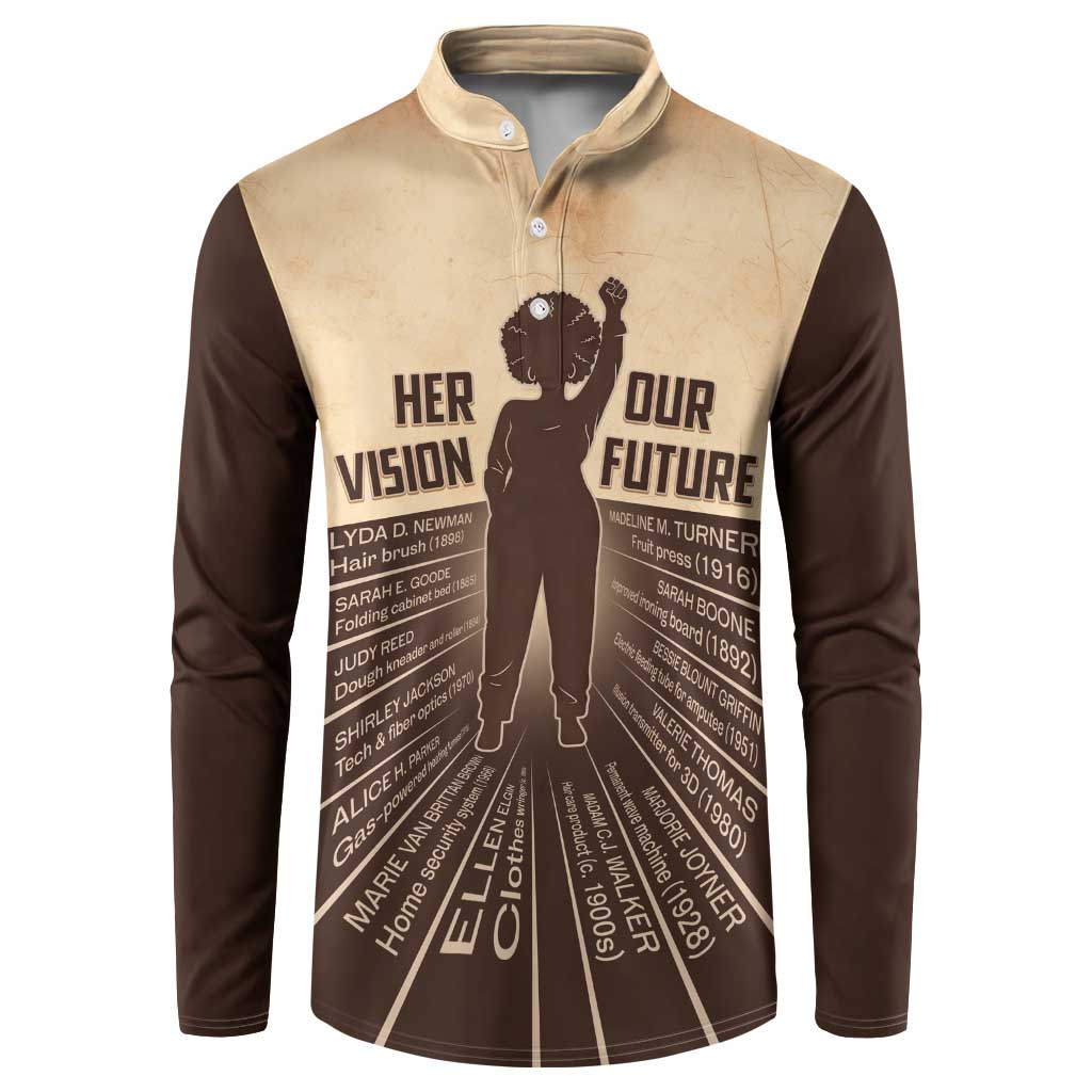 Her Vision Our Future Button Sweatshirt African Influential Black Women Inventors and Pioneers - Wonder Print Shop