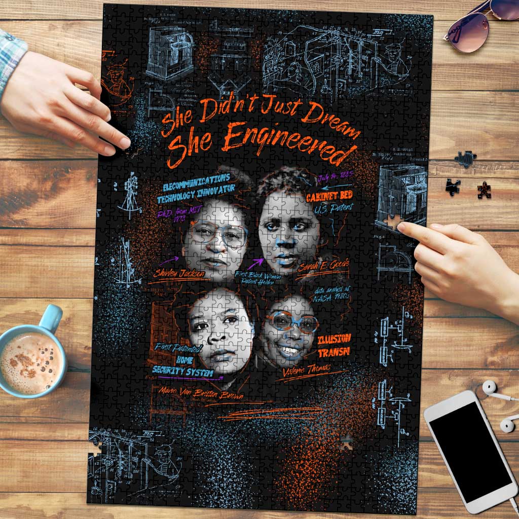 She Didn't Just Dream She Engineered Puzzle African Celebrating Trailblazing Black Women Innovators in Technology and Engineering - Wonder Print Shop