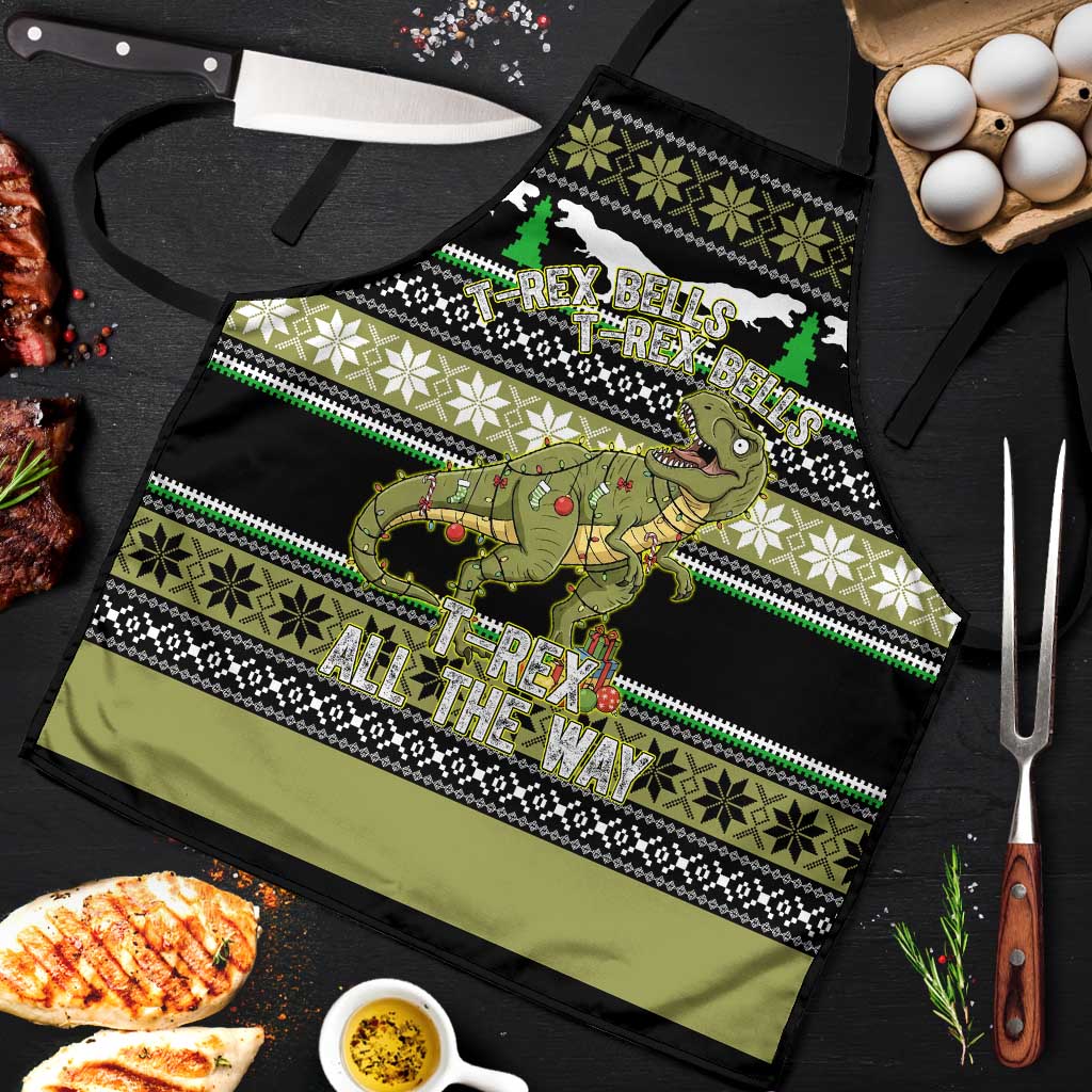 Christmas T Rex Tree Apron Xmas Holiday Patterns - Wonder Print Shop