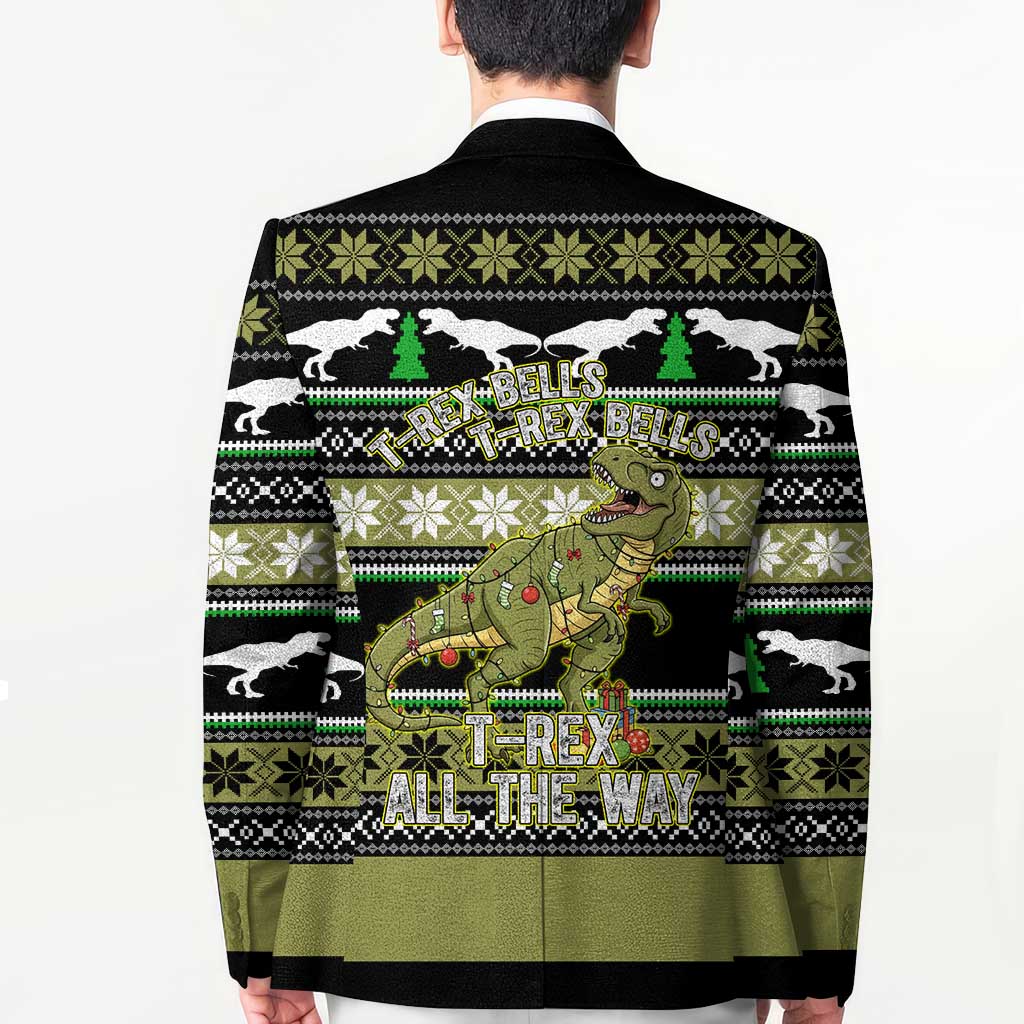 Christmas T Rex Tree Blazer Xmas Holiday Patterns - Wonder Print Shop