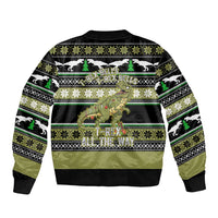 Christmas T Rex Tree Bomber Jacket Xmas Holiday Patterns - Wonder Print Shop