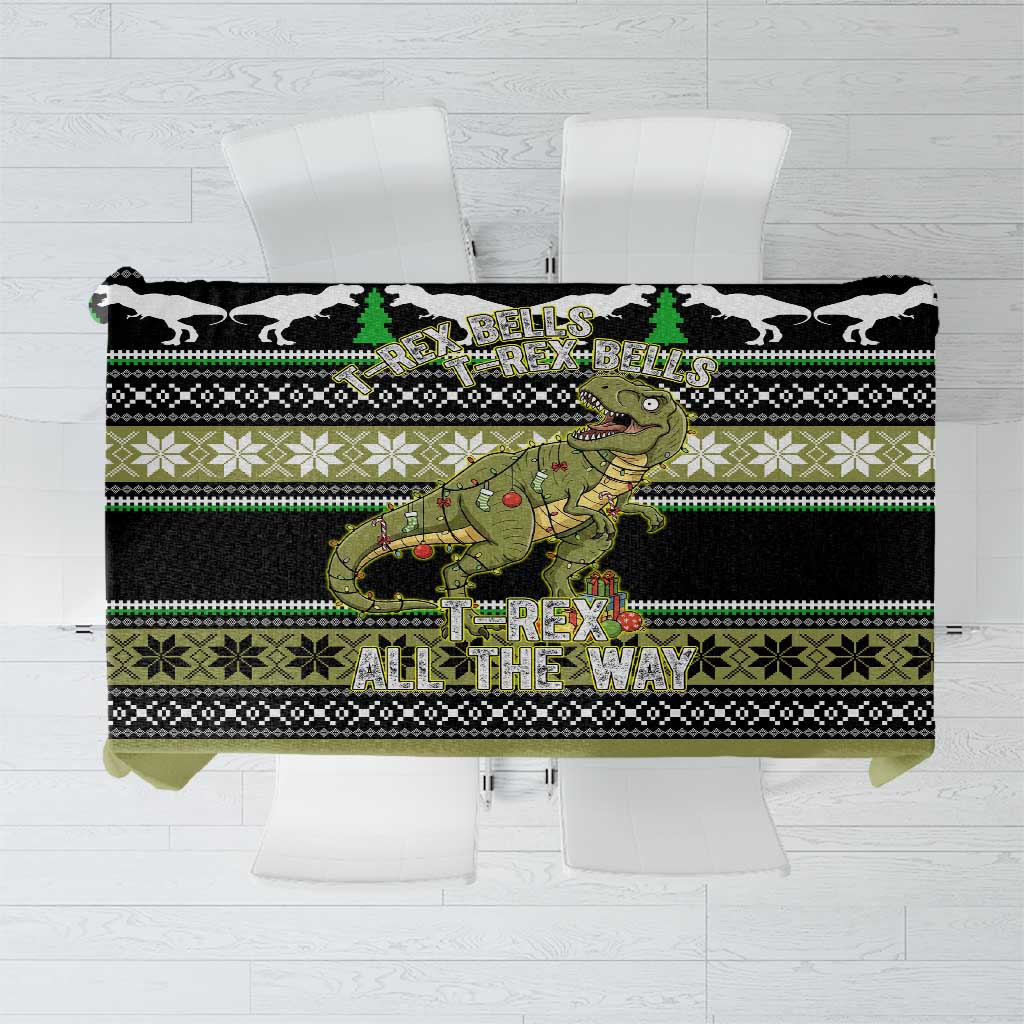 Christmas T Rex Tree Tablecloth Xmas Holiday Patterns - Wonder Print Shop