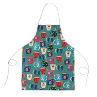 Christmas Teapot Group Apron Xmas Holiday Patterns - Wonder Print Shop