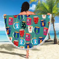 Christmas Teapot Group Beach Blanket Xmas Holiday Patterns - undefined