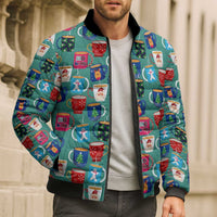 Christmas Teapot Group Bomber Puffer Jacket Xmas Holiday Patterns - Wonder Print Shop