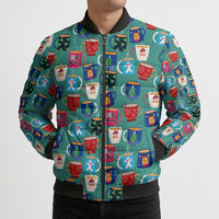 Christmas Teapot Group Bomber Puffer Jacket Xmas Holiday Patterns - Wonder Print Shop