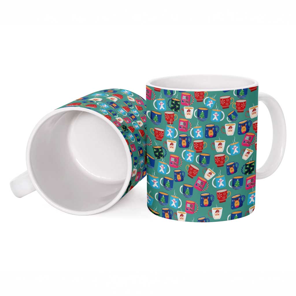 Christmas Teapot Group Ceramic Mug Xmas Holiday Patterns - Wonder Print Shop