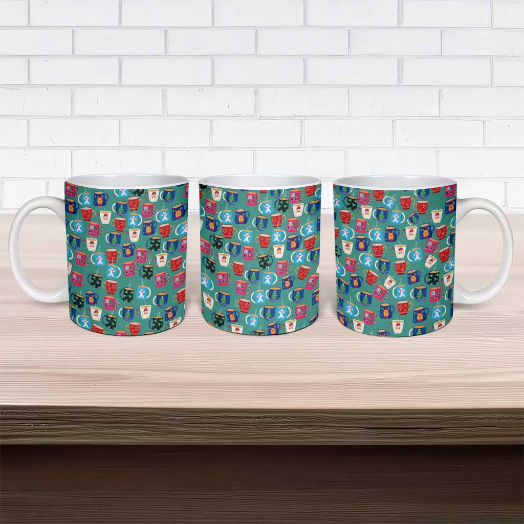 Christmas Teapot Group Ceramic Mug Xmas Holiday Patterns - Wonder Print Shop