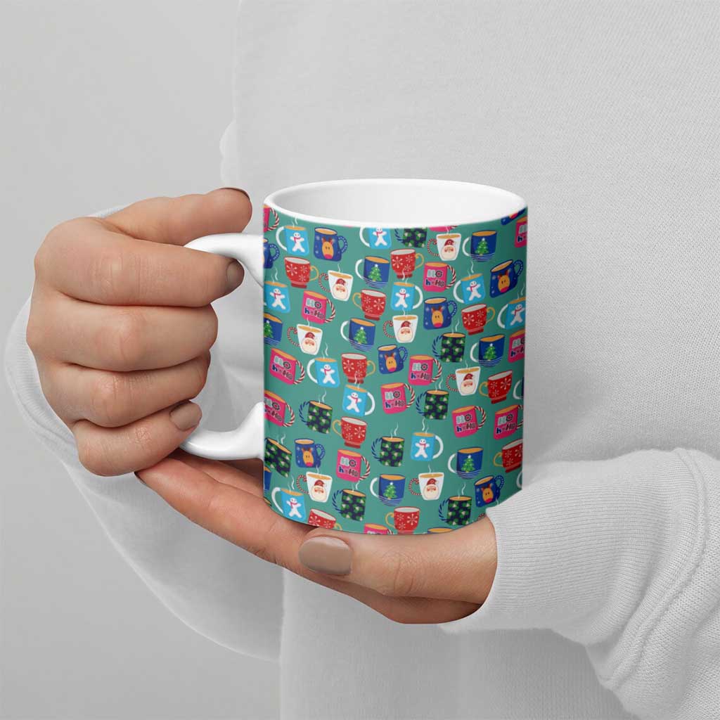 Christmas Teapot Group Ceramic Mug Xmas Holiday Patterns - Wonder Print Shop