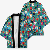 Christmas Teapot Group Kimono Xmas Holiday Patterns - Wonder Print Shop