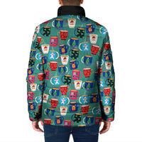 Christmas Teapot Group Padded Jacket Xmas Holiday Patterns - Wonder Print Shop