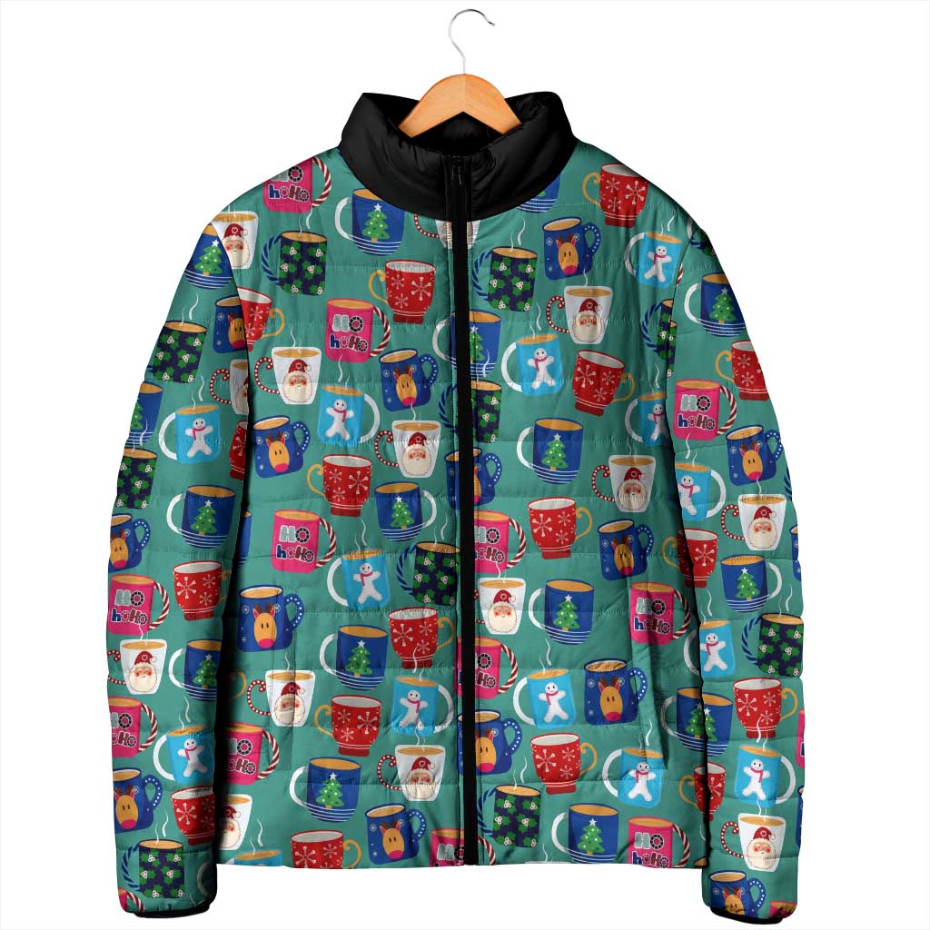 Christmas Teapot Group Padded Jacket Xmas Holiday Patterns - Wonder Print Shop