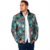 Christmas Teapot Group Padded Jacket Xmas Holiday Patterns - Wonder Print Shop