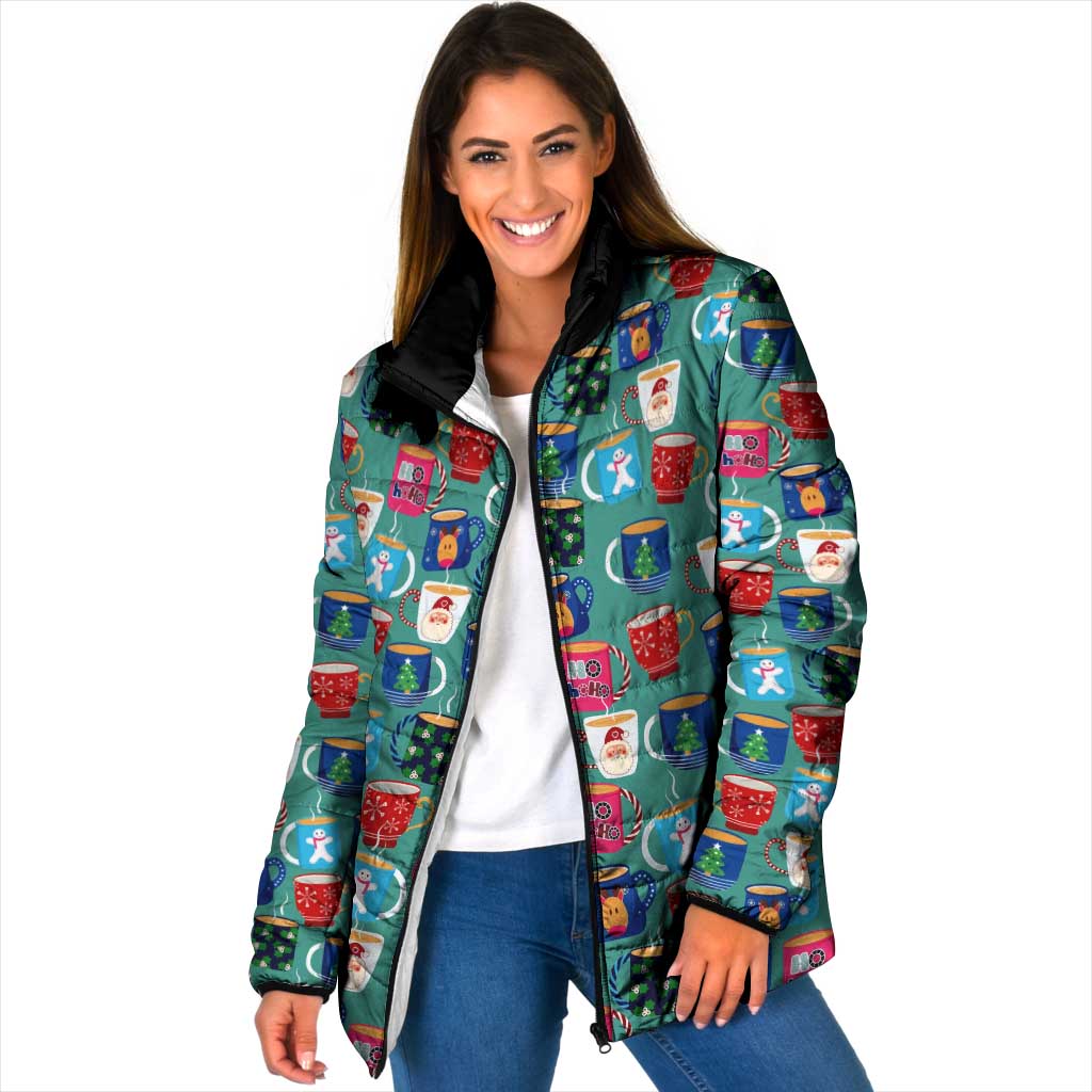 Christmas Teapot Group Padded Jacket Xmas Holiday Patterns - Wonder Print Shop