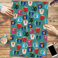 Christmas Teapot Group Puzzle Xmas Holiday Patterns - Wonder Print Shop