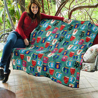 Christmas Teapot Group Quilt Xmas Holiday Patterns - Wonder Print Shop