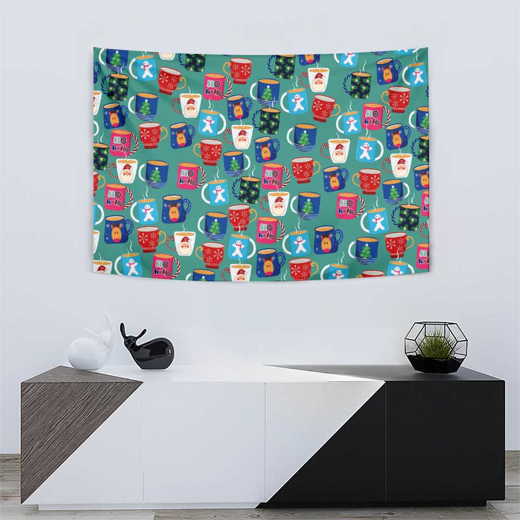 Christmas Teapot Group Tapestry Xmas Holiday Patterns - Wonder Print Shop