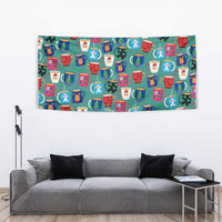 Christmas Teapot Group Tapestry Xmas Holiday Patterns - Wonder Print Shop