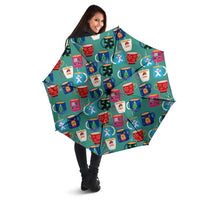 Christmas Teapot Group Umbrella Xmas Holiday Patterns - Wonder Print Shop