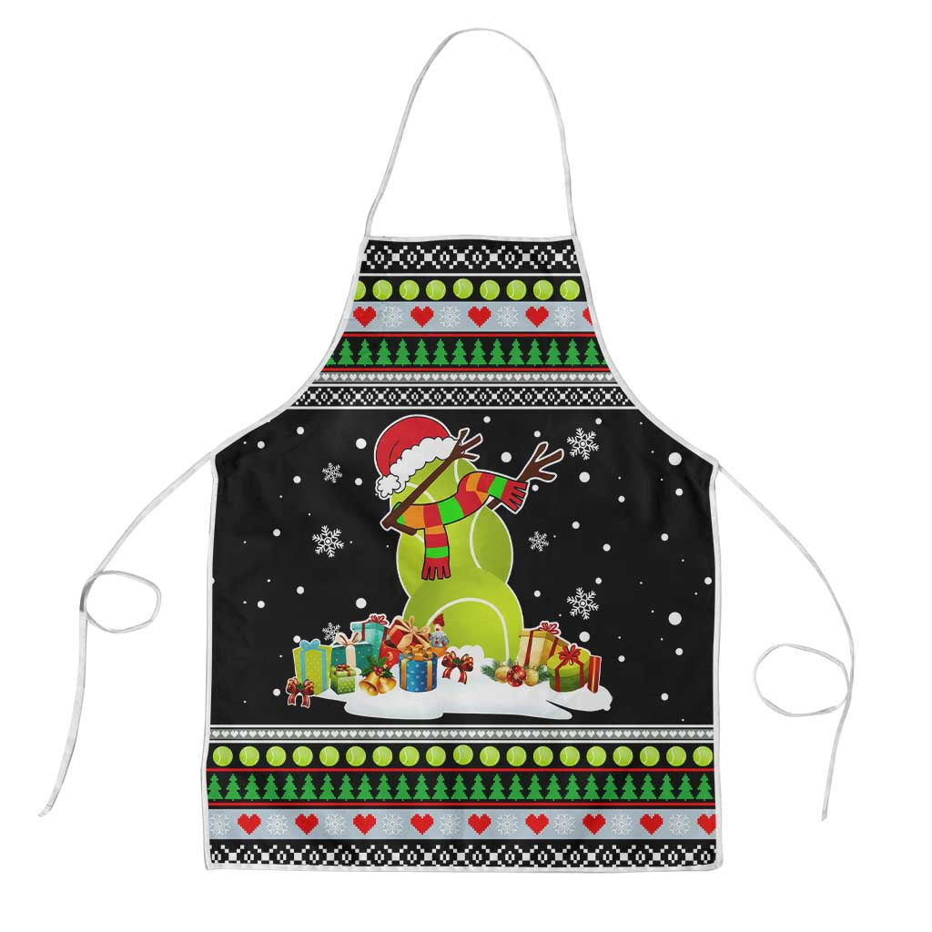 Christmas Tennis Snowman Apron Xmas Holiday Patterns - Wonder Print Shop