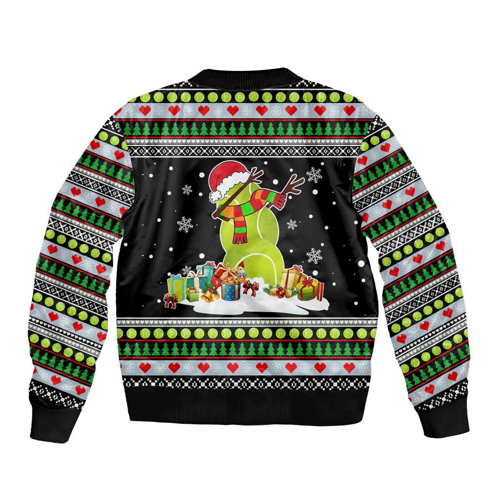Christmas Tennis Snowman Bomber Jacket Xmas Holiday Patterns - Wonder Print Shop